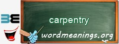 WordMeaning blackboard for carpentry